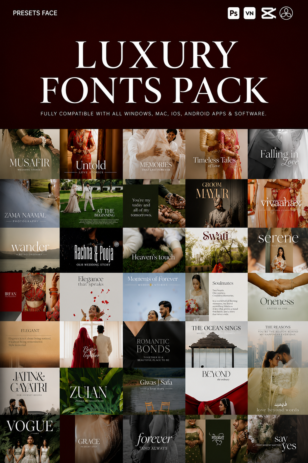 100 LUXURY DESIGNER FONTS PACK